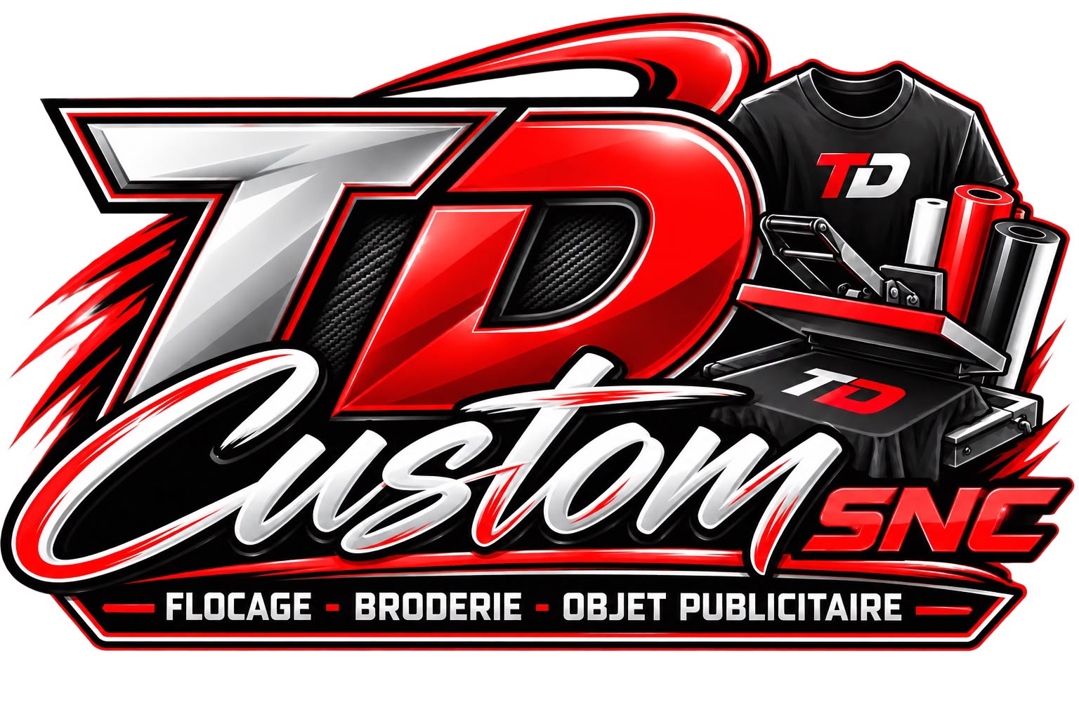 TD Custom SNC, flocage, broderie et objet publicitaire